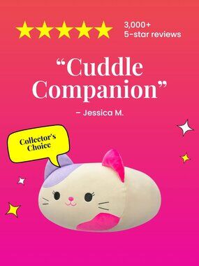 🐱Squishmallows Official Stackable Plush 12" Pink & Purple Calico Cat (Preowned)